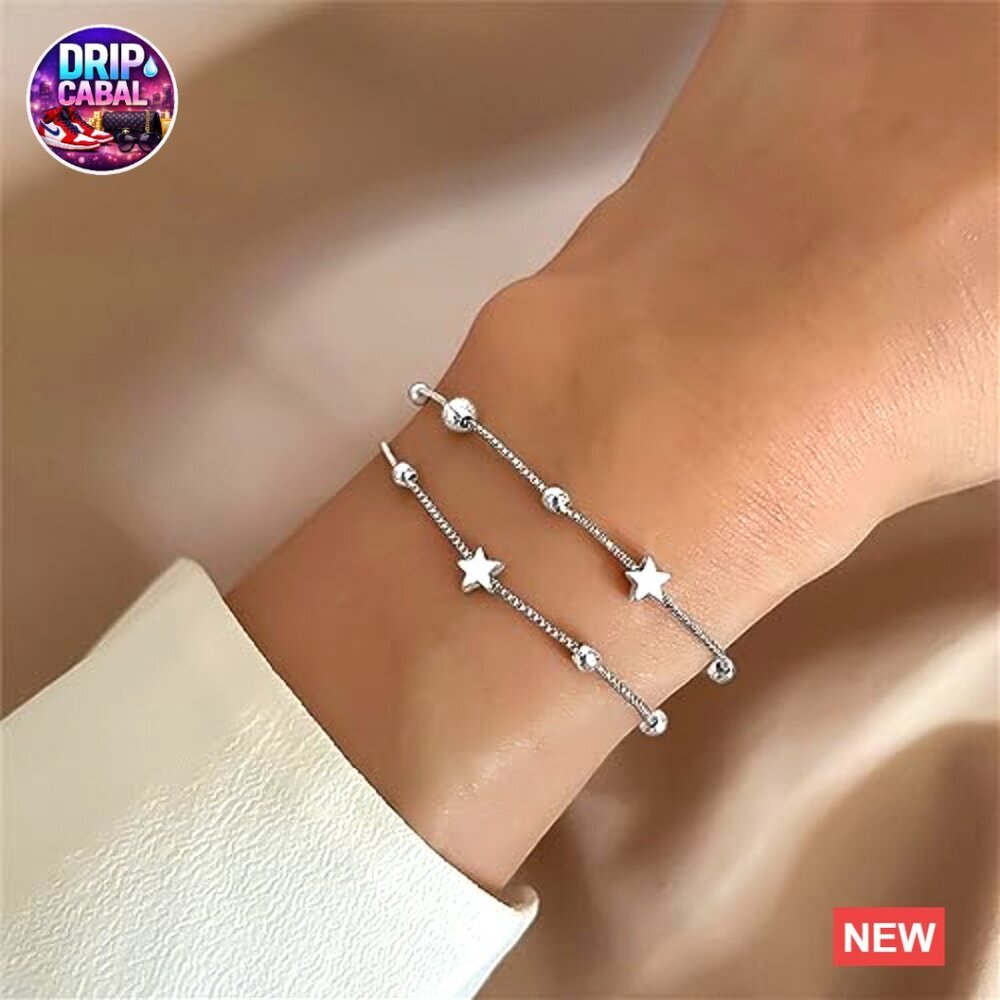 Sterling Silver Heart Link Bracelet Elegant Minimal Chic Chain Bangle - Picture 5 of 7